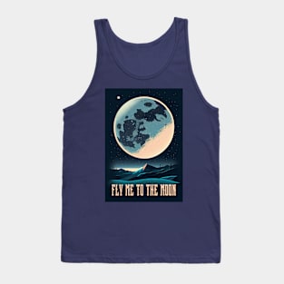 Moon Adventure Vintage Travel Poster Tank Top